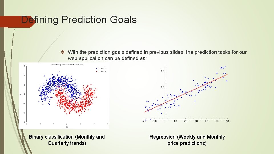 Defining Prediction Goals With the prediction goals defined in previous slides, the prediction tasks