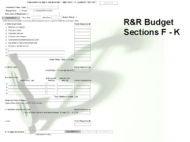 R&R Budget Sections F - K 