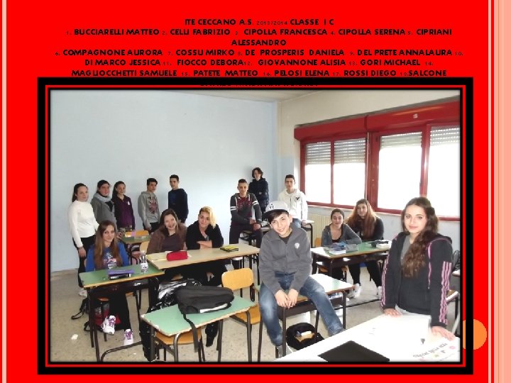 ITE CECCANO A. S. 2013/2014 CLASSE I C 1. BUCCIARELLI MATTEO 2. CELLI FABRIZIO