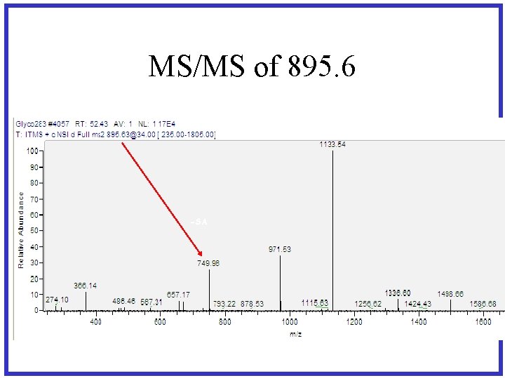 MS/MS of 895. 6 -SA 