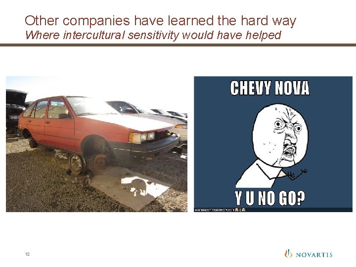 Other companies have learned the hard way Where intercultural sensitivity would have helped 12