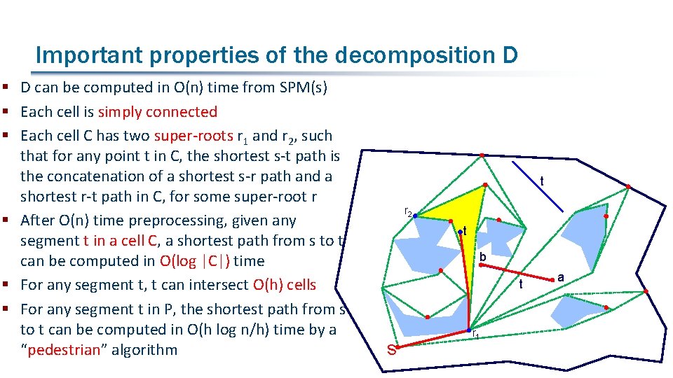 Important properties of the decomposition D § D can be computed in O(n) time