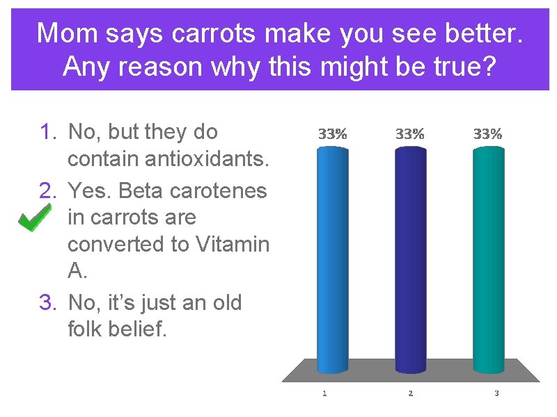 Mom says carrots make you see better. Any reason why this might be true?