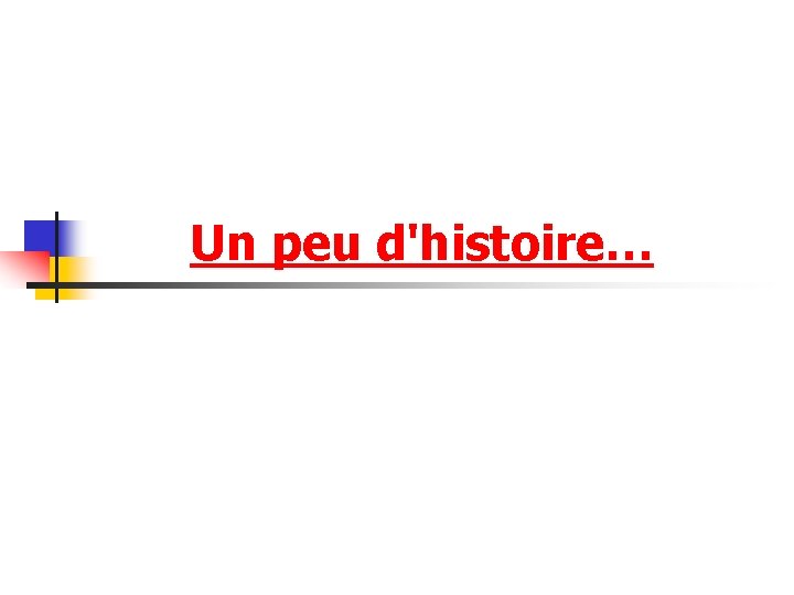 Un peu d'histoire… 