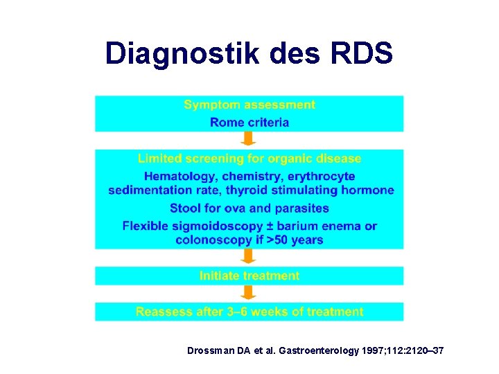 Diagnostik des RDS Drossman DA et al. Gastroenterology 1997; 112: 2120– 37 