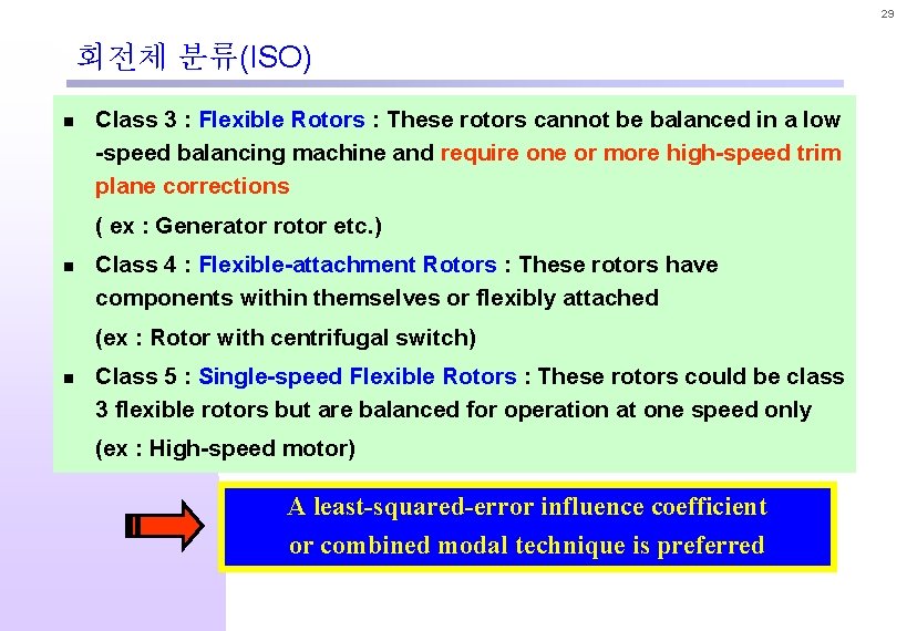 29 회전체 분류(ISO) n Class 3 : Flexible Rotors : These rotors cannot be
