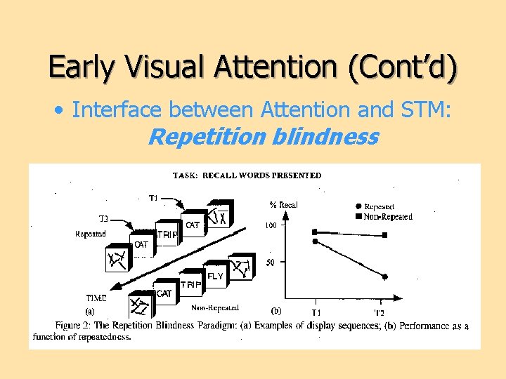 Early Visual Attention (Cont’d) • Interface between Attention and STM: Repetition blindness 