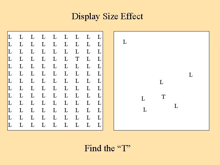 Display Size Effect L L L L L L L L L L L