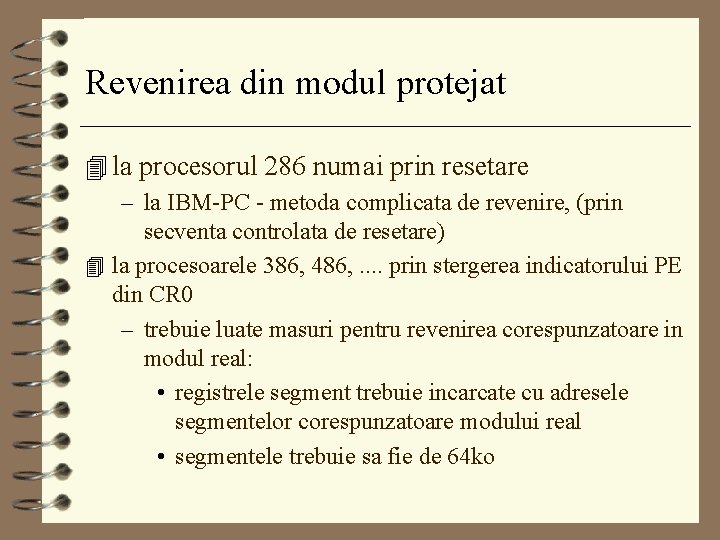 Revenirea din modul protejat 4 la procesorul 286 numai prin resetare – la IBM-PC