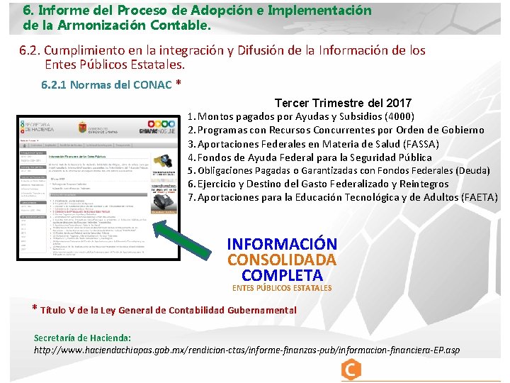 6. Informe del Proceso de Adopción e Implementación de la Armonización Contable. 6. 2.