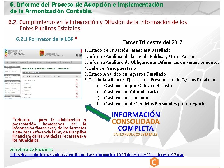 6. Informe del Proceso de Adopción e Implementación de la Armonización Contable. 6. 2.