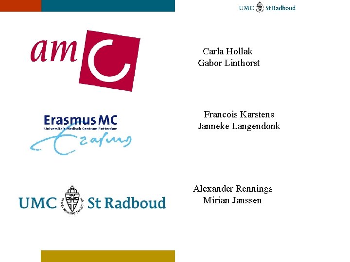 Carla Hollak Gabor Linthorst Francois Karstens Janneke Langendonk Alexander Rennings Mirian Janssen 