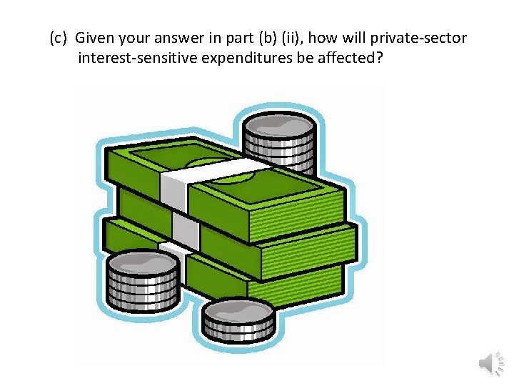 (c) Given your answer in part (b) (ii), how will private-sector interest-sensitive expenditures be