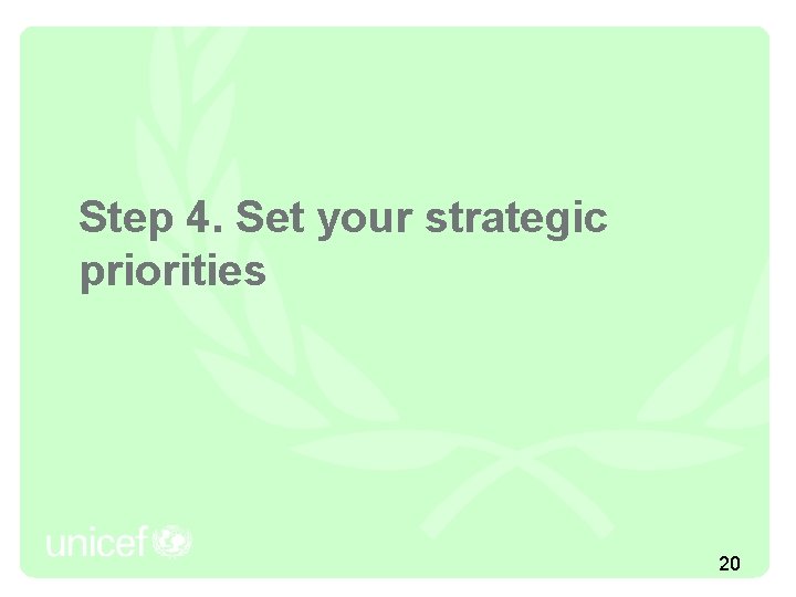 Step 4. Set your strategic priorities 20 
