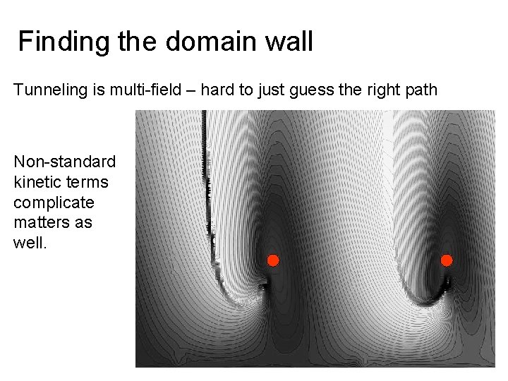 Finding the domain wall Tunneling is multi-field – hard to just guess the right