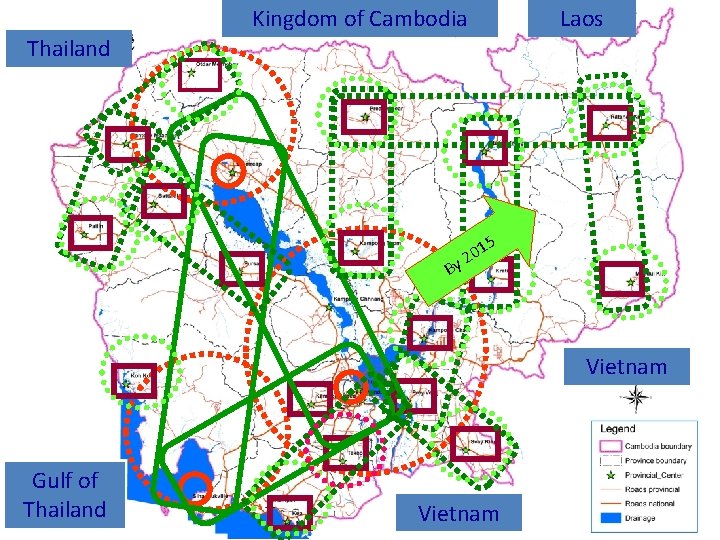 Kingdom of Cambodia Laos Thailand 5 B 01 2 y Vietnam Gulf of Thailand