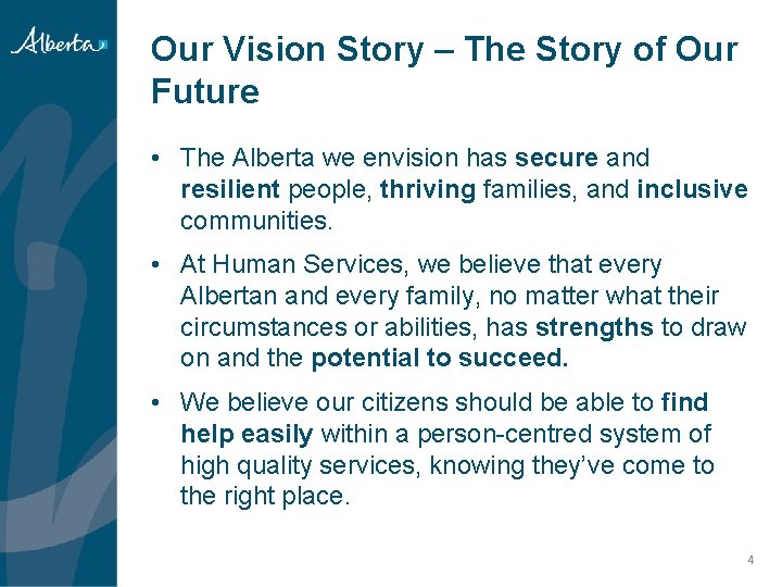 Our Vision Story – The Story of Our Future • The Alberta we envision