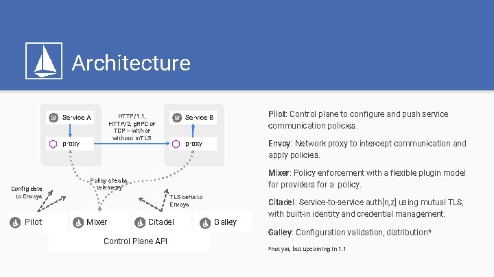 Architecture HTTP/1. 1, HTTP/2, g. RPC or TCP -- with or without m. TLS