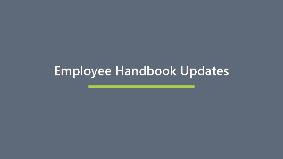 Employee Handbook Updates 