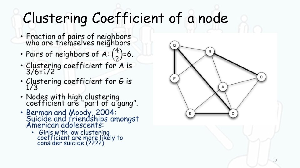 Clustering Coefficient of a node • 13 
