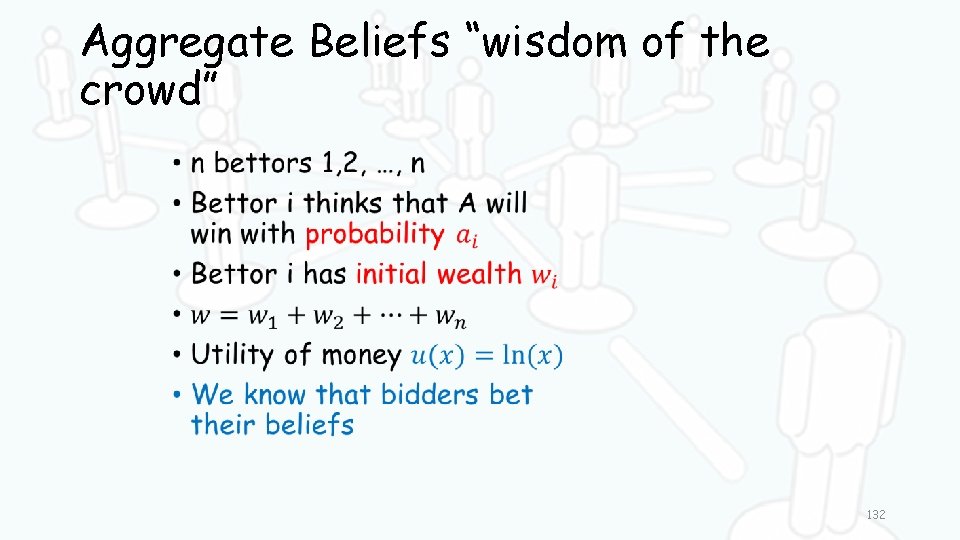 Aggregate Beliefs “wisdom of the crowd” • 132 