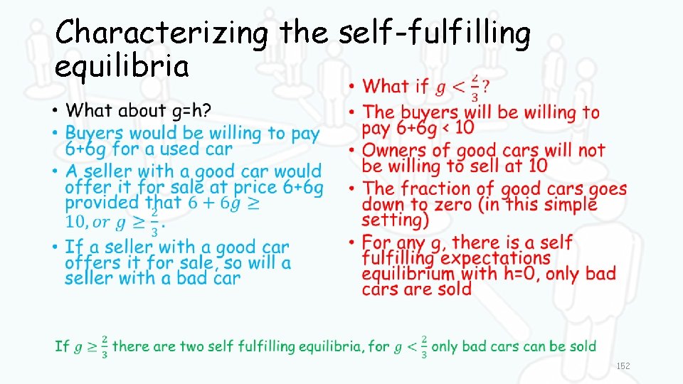 Characterizing the self-fulfilling equilibria • • 152 