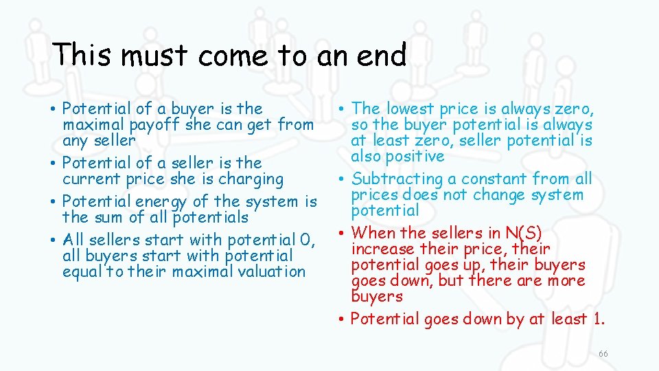 This must come to an end • Potential of a buyer is the maximal