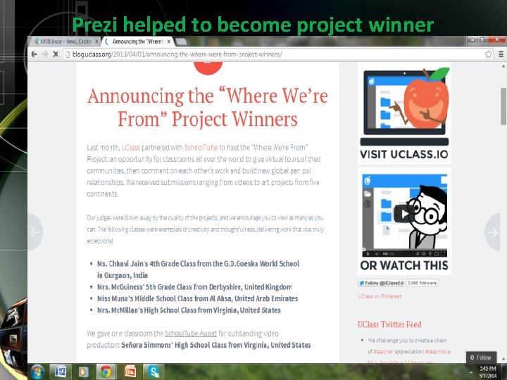 Prezi helped to become project winner 