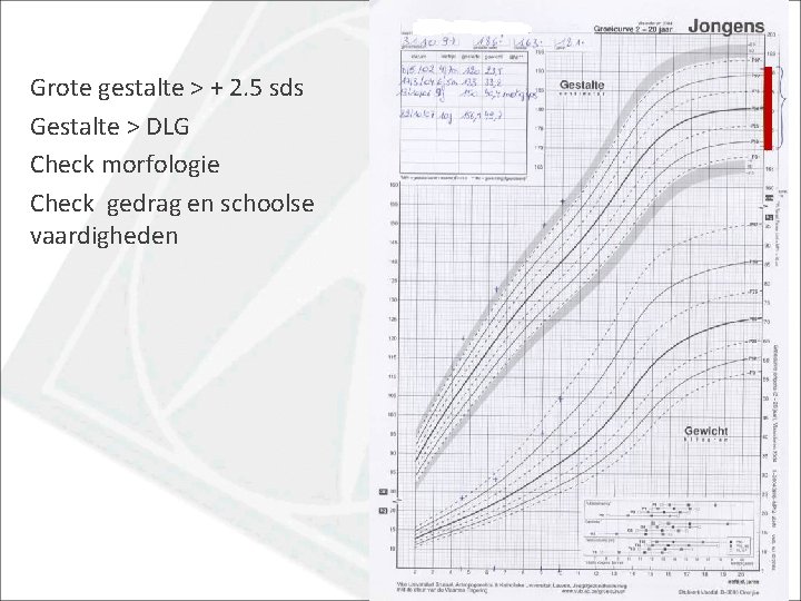 Grote gestalte > + 2. 5 sds Gestalte > DLG Check morfologie Check gedrag