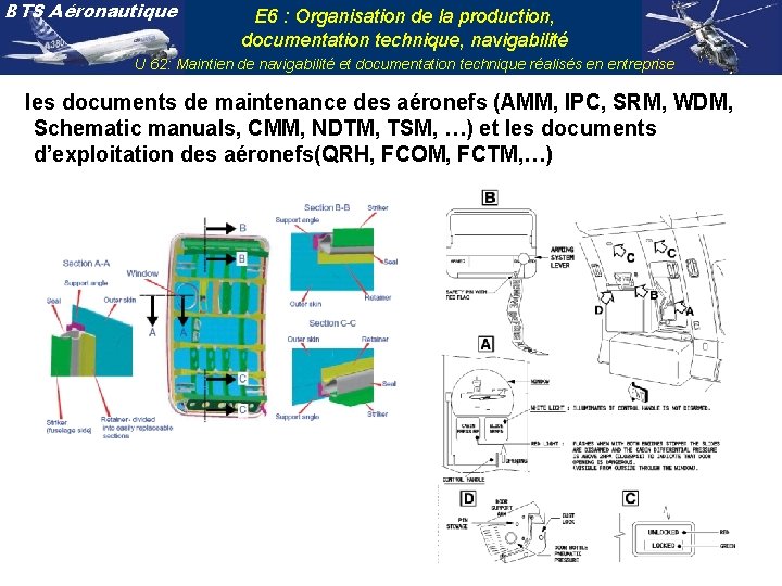 BTS Aéronautique E 6 : Organisation de la production, documentation technique, navigabilité U 62: