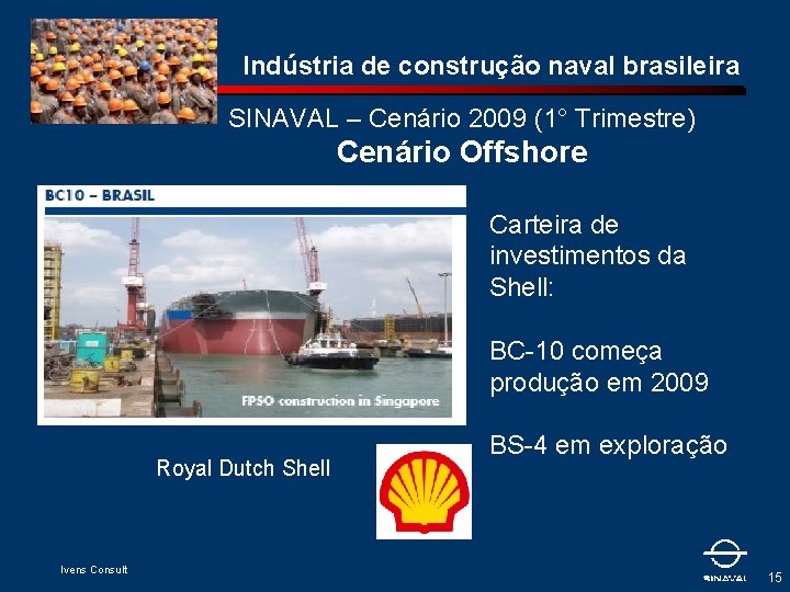 Indústria de construção naval brasileira SINAVAL – Cenário 2009 (1° Trimestre) Cenário Offshore Carteira