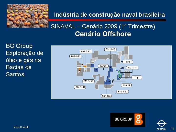 Indústria de construção naval brasileira SINAVAL – Cenário 2009 (1° Trimestre) Cenário Offshore BG