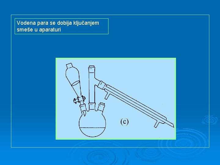 Vodena para se dobija ključanjem smeše u aparaturi 