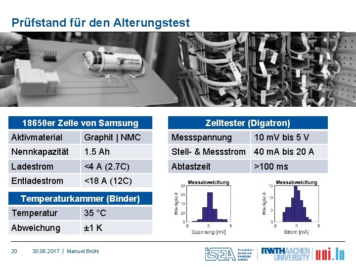 Prüfstand für den Alterungstest 18650 er Zelle von Samsung Zelltester (Digatron) Aktivmaterial Graphit |