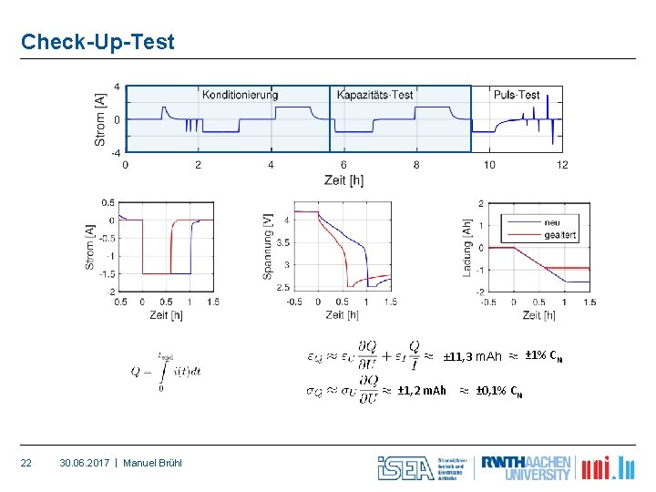 Check-Up-Test ± 11, 3 m. Ah ± 1, 2 m. Ah 22 30. 06.