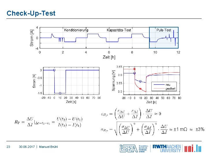 Check-Up-Test ± 1 mΩ 23 30. 06. 2017 | Manuel Brühl ± 3% 