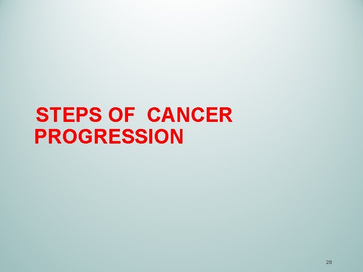  STEPS OF CANCER PROGRESSION 28 