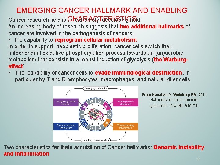 EMERGING CANCER HALLMARK AND ENABLING CHARACTERISTICS Cancer research field is an extremely developing field.