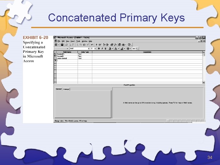 Concatenated Primary Keys 34 