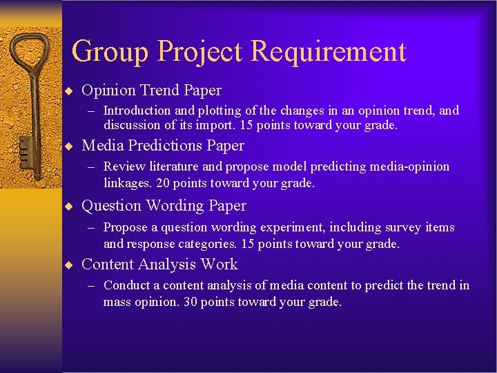 Group Project Requirement ¨ Opinion Trend Paper – Introduction and plotting of the changes