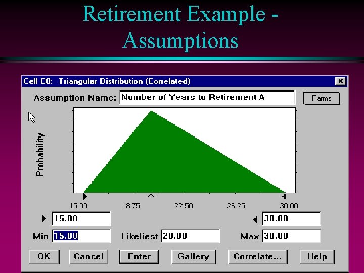 Retirement Example Assumptions 