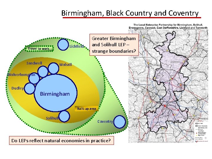 Birmingham, Black Country and Coventry Travel to work Sandwell Lichfield Greater Birmingham and Solihull