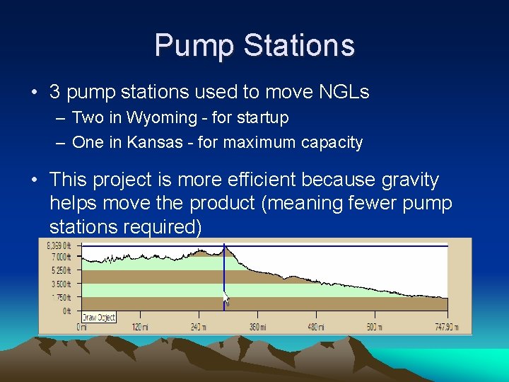 Pump Stations • 3 pump stations used to move NGLs – Two in Wyoming