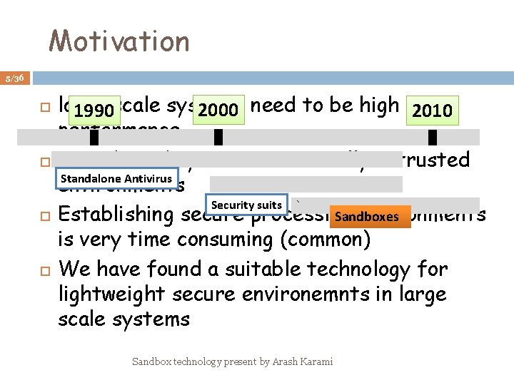 Motivation 5/36 large 2000 need to be high 2010 1990 scale systems performance Distributed