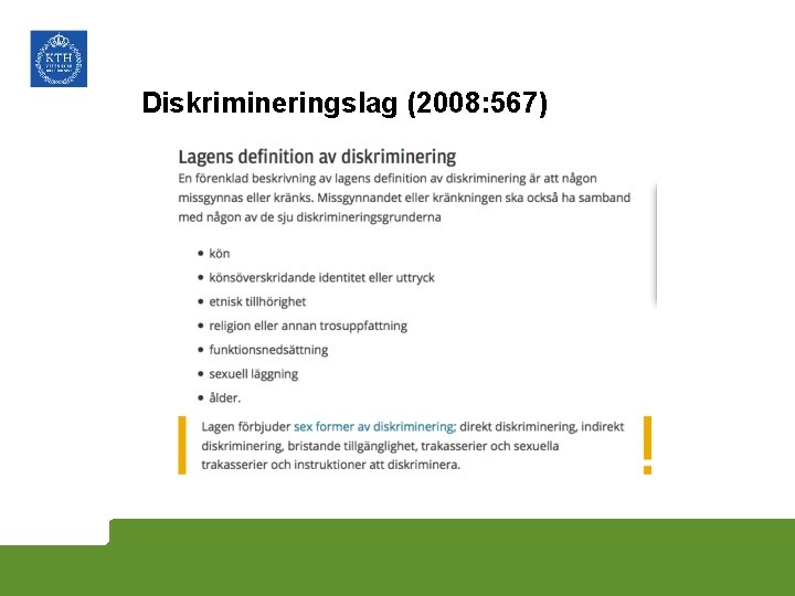 Diskrimineringslag (2008: 567) 