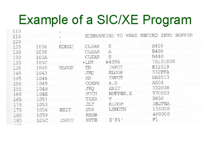 Example of a SIC/XE Program 