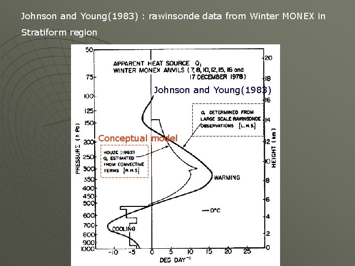 Johnson and Young(1983) : rawinsonde data from Winter MONEX in Stratiform region Johnson and