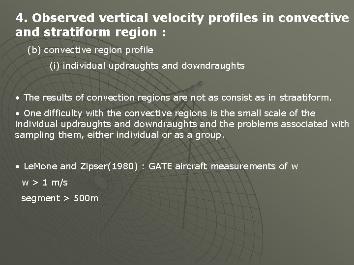 4. Observed vertical velocity profiles in convective and stratiform region : (b) convective region