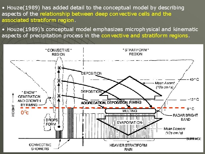  • Houze(1989) has added detail to the conceptual model by describing aspects of