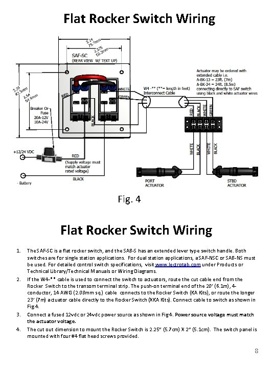 Flat Rocker Switch Wiring Fig. 4 Flat Rocker Switch Wiring 1. 2. 3. 4.